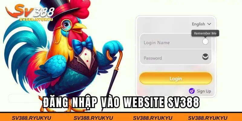 Trước tiên đăng nhập vào website SV388 chính thống 